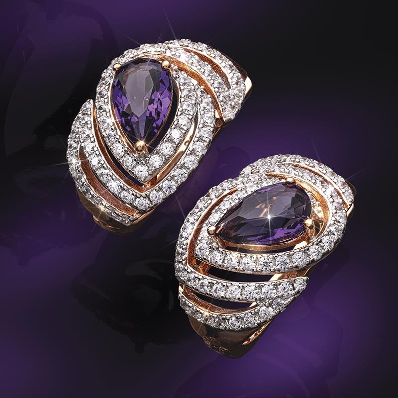 Swirling Amethyst Earrings